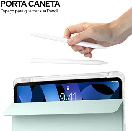 WB Capa iPad 10ª Geração 10.9″ Polegadas 2022 Translucida Flexível Auto  Hibernação e Compart. para Pencil Verde Menta (Não compatível com iPads de…  – Cybermicro